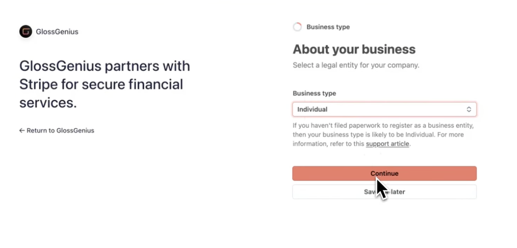 Connecting Stripe to take payments in GlossGenius