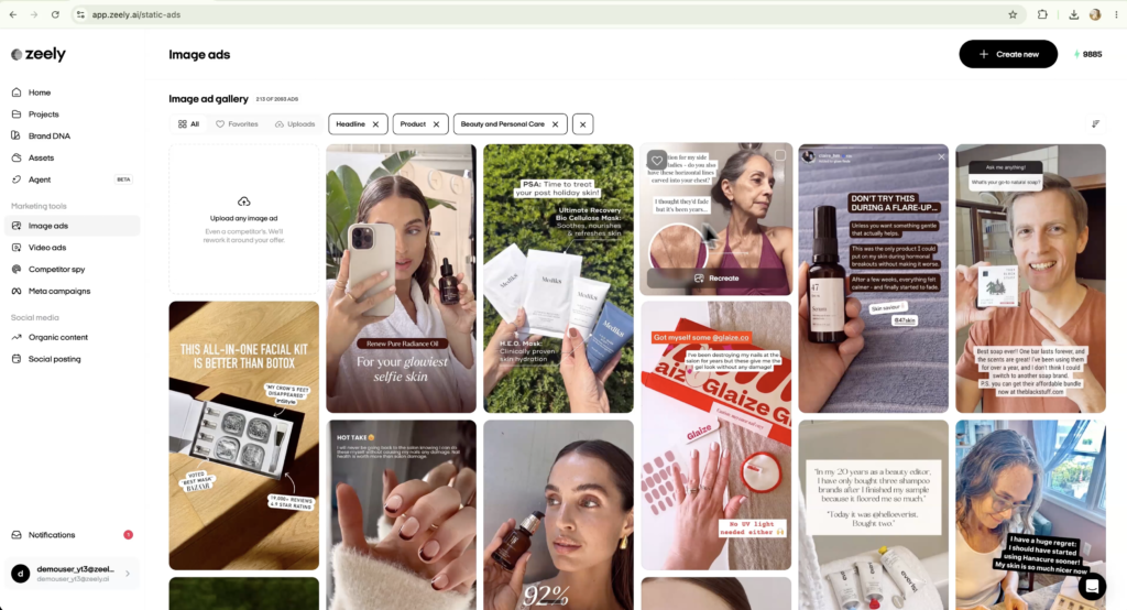 Zeely AI image ads templates