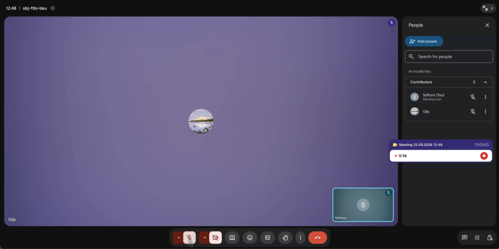 Pipedrive Nova desktop app recording a call with no bot joining